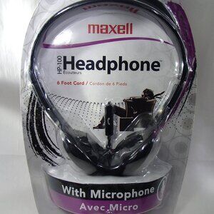Maxell 199845 HP-100WM Headphones with Microphone – Black